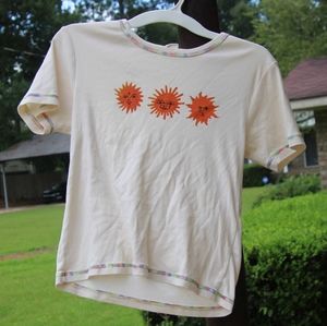 Urban Outfitters Sunny Faces Contrast Stitch Tee
